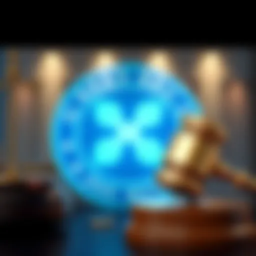 A graphic showing the Ripple logo and a gavel symbolizing the SEC ruling