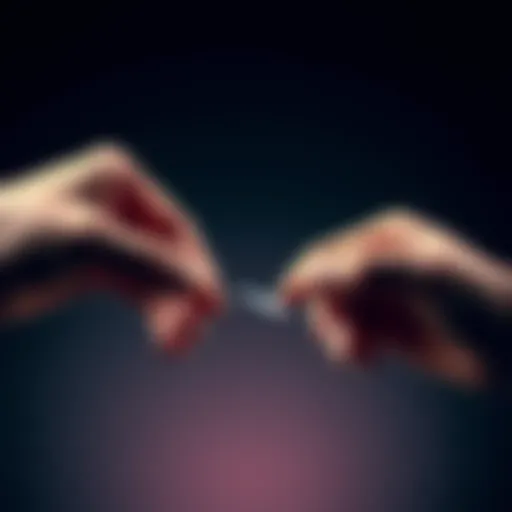 Two hands showing Rock Paper Scissors gestures with a focus on the random selection