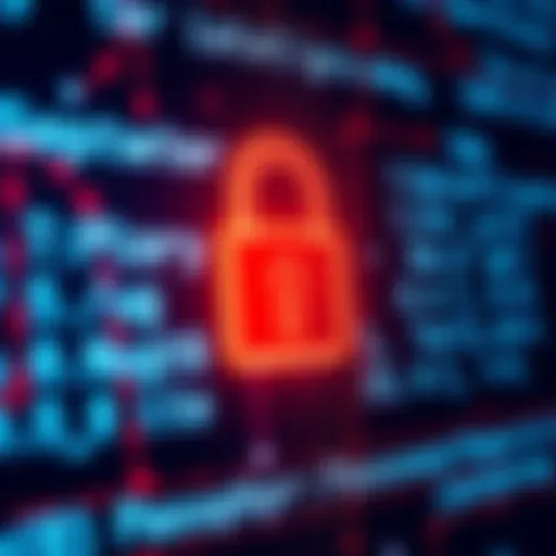A close-up of a digital screen showing a password manager interface with a lock symbol, representing safe storage of Trezor passphrases.