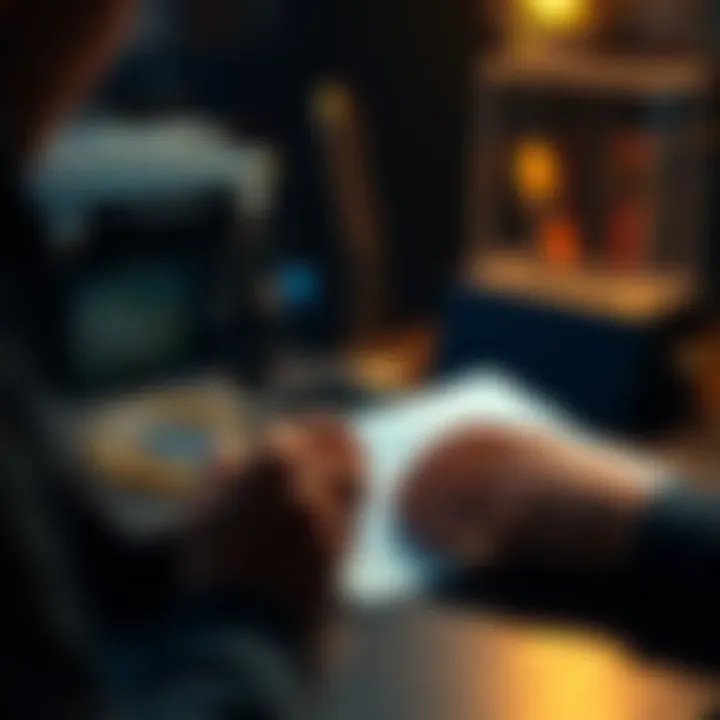 A person writing down seed phrases on paper next to a cold wallet device, ensuring Bitcoin security.