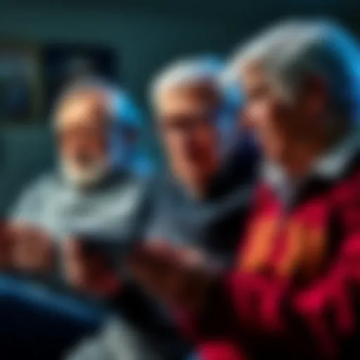 Older adults using cold wallets to secure their Bitcoin, showcasing ease of use and security features