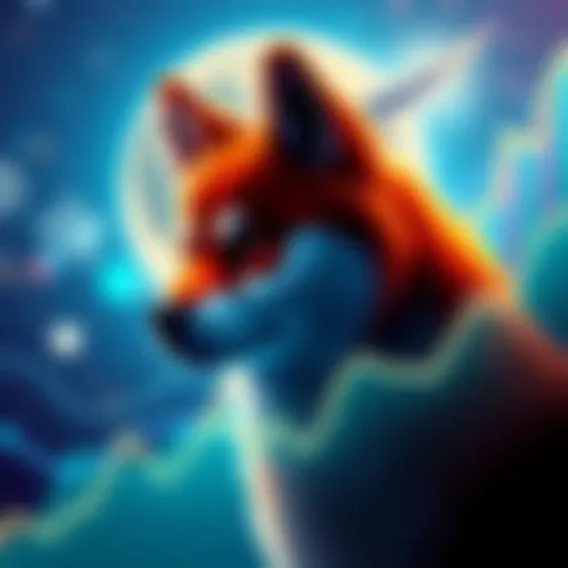 Chart showing rising interest in Shib Moon and Shiba Inu assets with a moon graphic