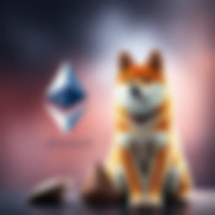 Manyu, the popular Shiba Inu dog, sitting next to the Ethereum logo, capturing the excitement of his online following