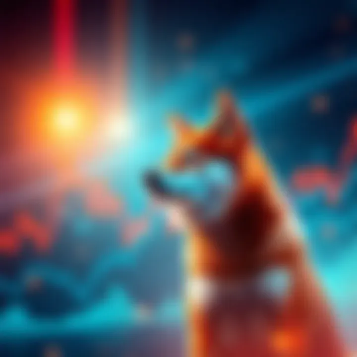 A chart showing the price trends of Shiba Inu cryptocurrency with rising and falling lines, reflecting market analysis for 2025.