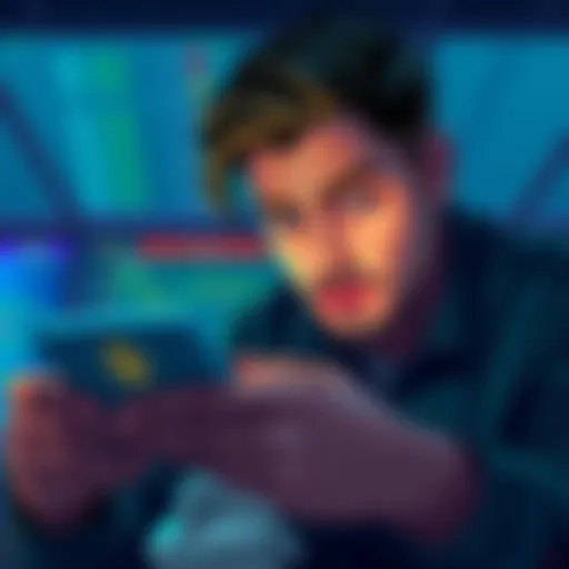 A person looks distressed while checking their cryptocurrency wallet on a phone, showing a significant loss in funds after a failed transaction