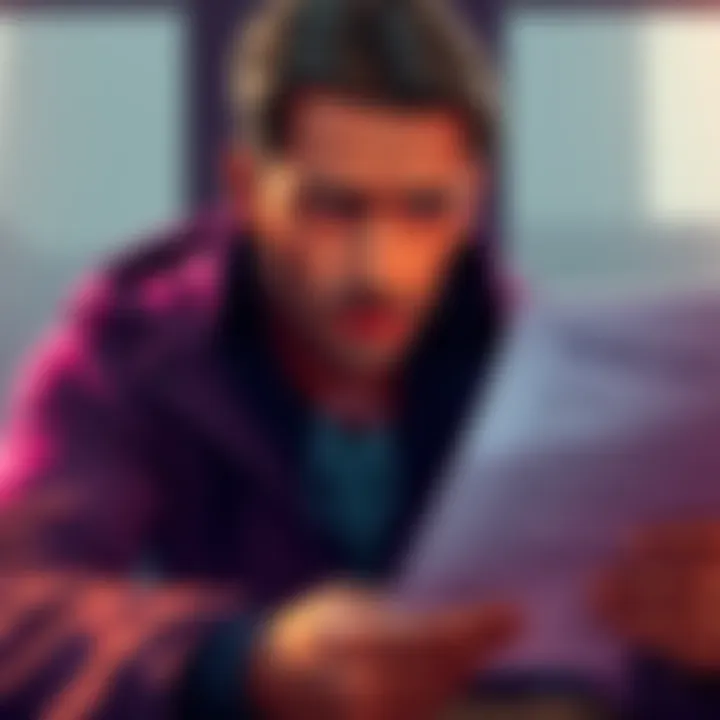 A person looking concerned while reviewing a financial document with a lock symbol representing security issues in smart contracts.