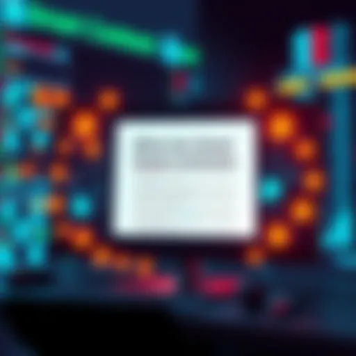 A digital contract on a computer screen with blockchain symbols around it, illustrating the concept of smart contracts in technology.