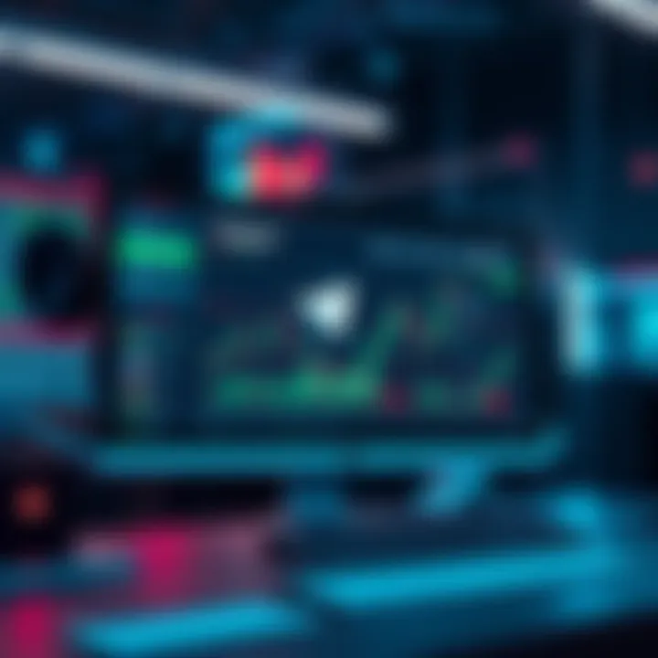 A computer screen displaying a trading bot interface with features like limit orders and scam prevention for Telegram.