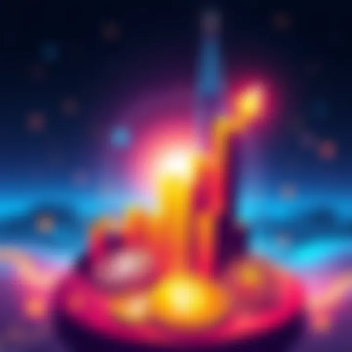 Illustration of VanEck Solana ETF trading launch with crypto symbols and a rising graph