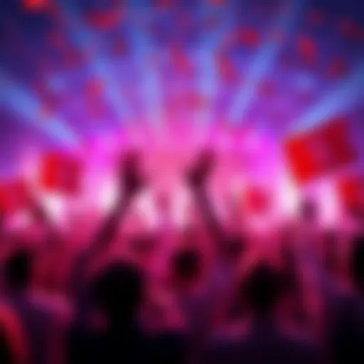 People celebrating the success of the $SRY token with banners and confetti at a gathering