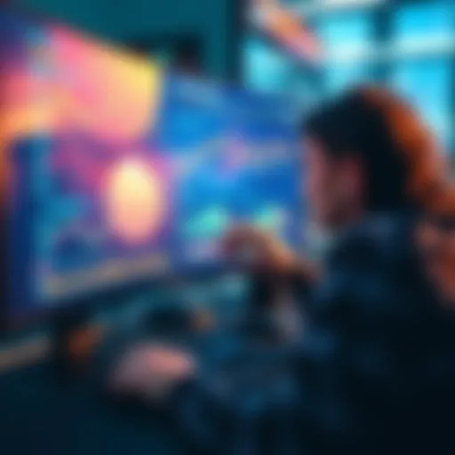 A person analyzing charts and data on a computer screen, focusing on stablecoin investment strategies for safer yields.