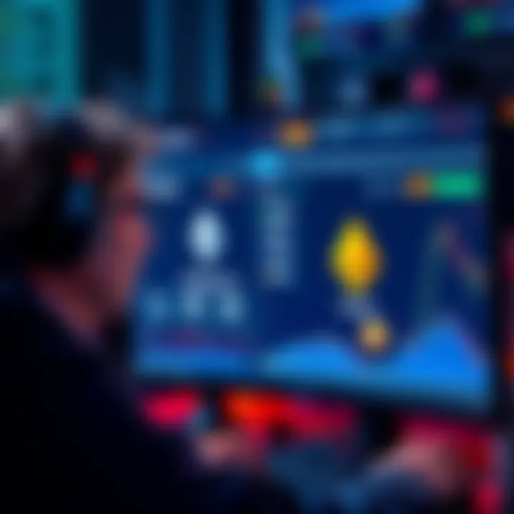 A person looking at a computer screen showing Ethereum staking platforms like Rocket Pool and Lido, considering investment options.