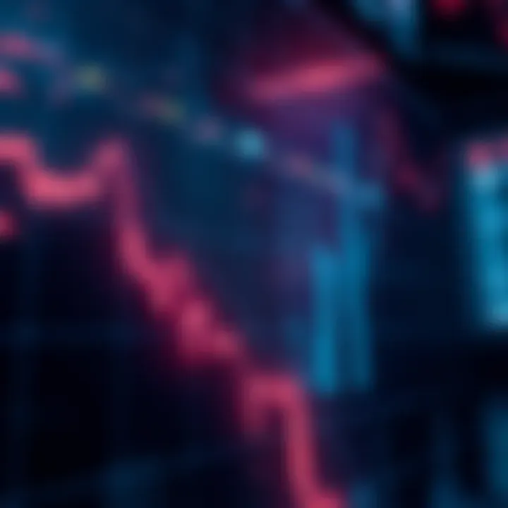 A stock market chart showing a downward trend with sharp drops indicating losses, emphasizing the impact of stop losses.