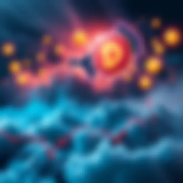 A visual representation of a storm over a cryptocurrency market, with Dogecoin symbols and falling charts, suggesting market turmoil and opportunities for investors.