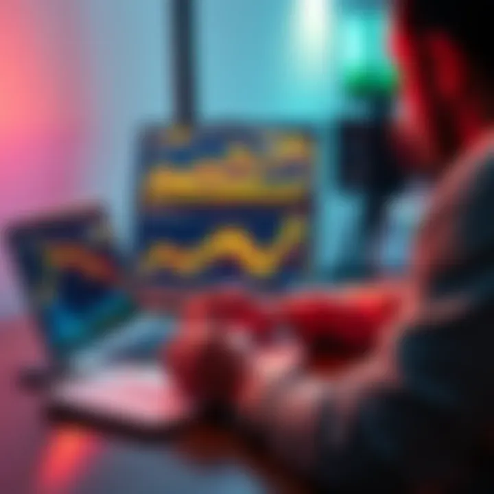 A person reviewing cryptocurrency charts on a laptop, with a notebook and pen beside them, focused on learning Bitcoin investment strategies.