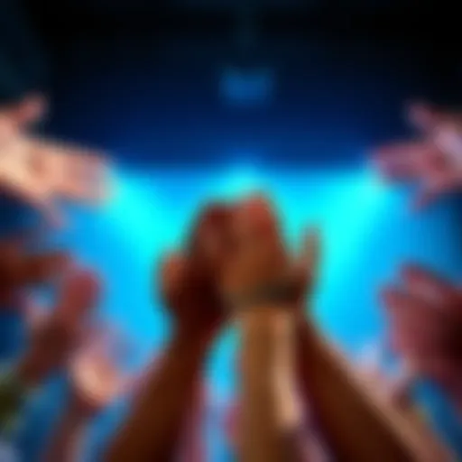 A group of diverse hands joined together symbolizing support and encouragement