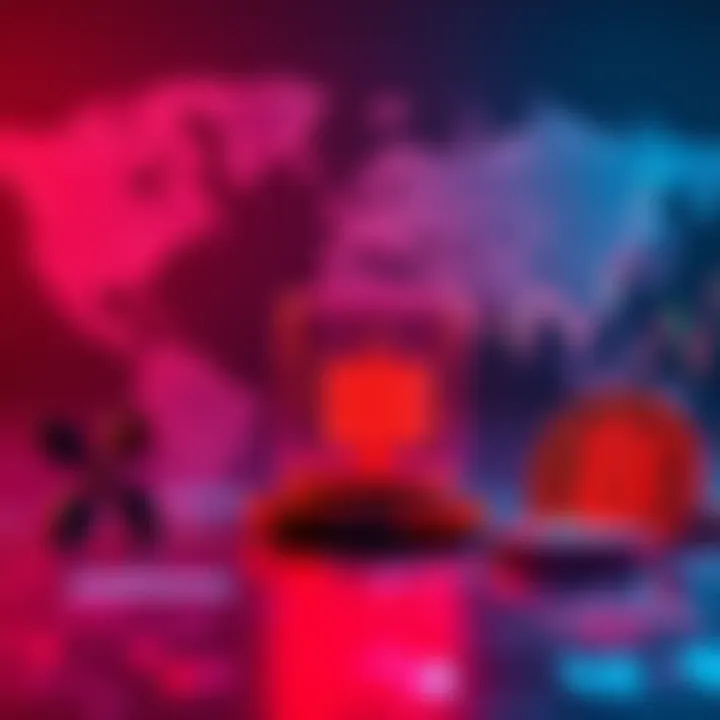 A digital representation of SWIFT's new blockchain concept, excluding Ripple's involvement, with financial symbols and a global map backdrop.