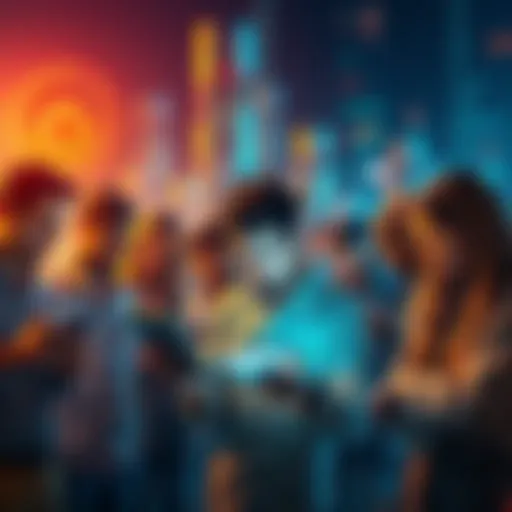 A group of diverse people interacting with technology, showcasing how Pi influences their daily experiences.
