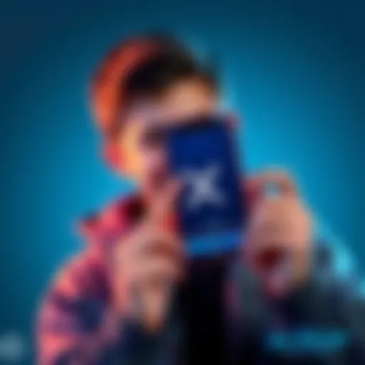 A 15-year-old holds a smartphone displaying XRP's logo, looking excited about their investment in cryptocurrency.