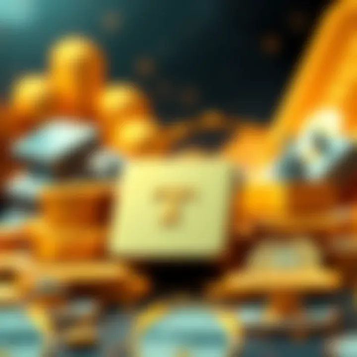 A visual representation of gold bars and digital tokens symbolizing Tether's tokenized gold project