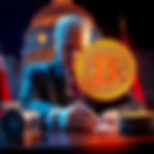 Texas Governor signing a bill to add Bitcoin to state reserves, with Bitcoin symbol visible