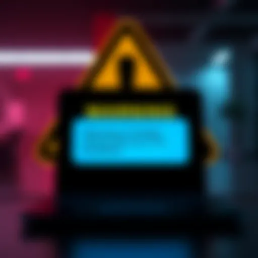 A screenshot of a suspicious text message claiming a withdrawal from Coinbase, with a warning sign in the background.