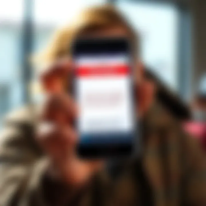A concerned person holding a phone displaying a suspicious text message about a withdrawal code.
