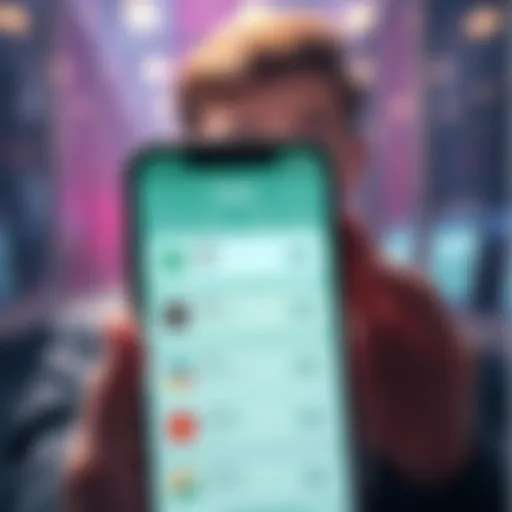 A smartphone displaying different wallet options for Theta cryptocurrency, showcasing TRUST Wallet and Guardia, with a confused user in the background looking for solutions.