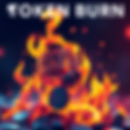 A visual representation of the $MANYU token burn, featuring flames engulfing digital tokens to symbolize the burning process, supporting the deflationary strategy. 
