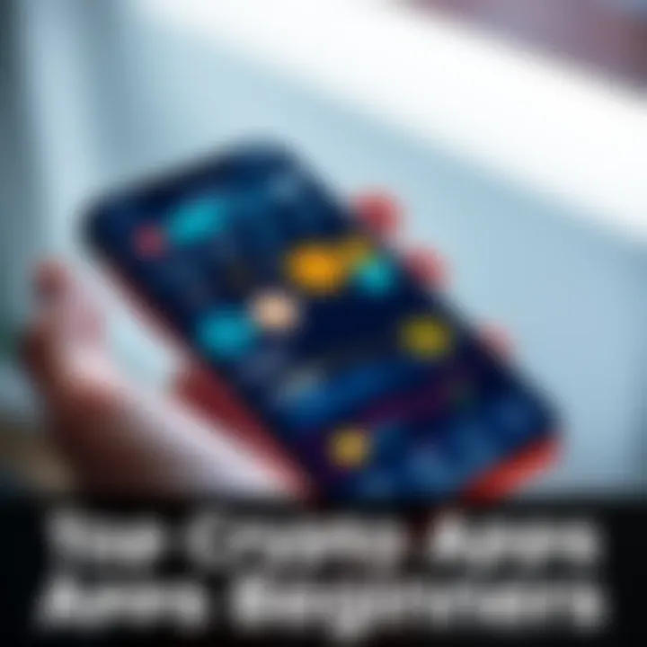 A smartphone displaying various user-friendly crypto apps with security icons and investment charts