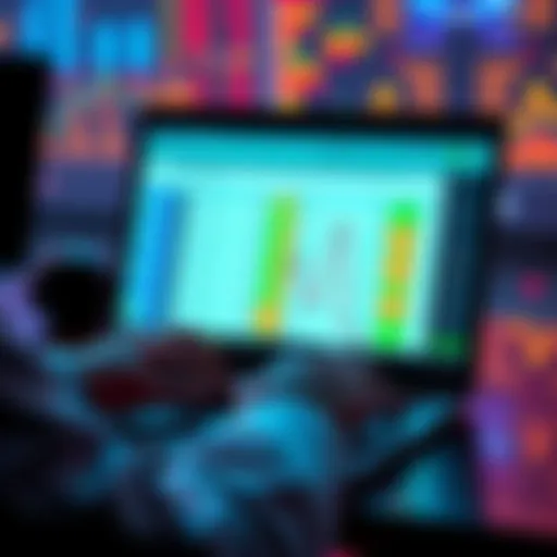 Person using a laptop with crypto tax software and spreadsheets open