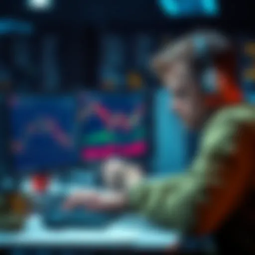 A frustrated trader searching for better brokers for futures trading on a computer