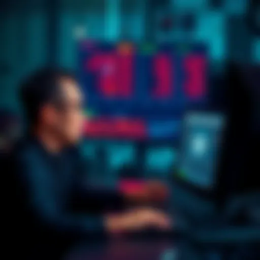 A frustrated trader sitting in front of a computer looking at ETH prices and error messages on a Kraken account.