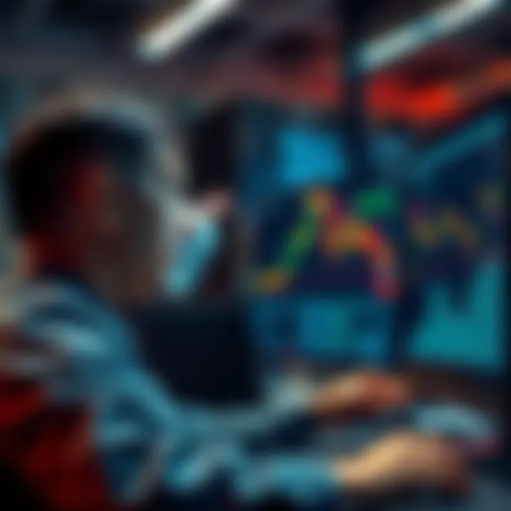 A trader looks shocked while viewing financial charts on a computer, representing the $62 million loss and market turmoil.