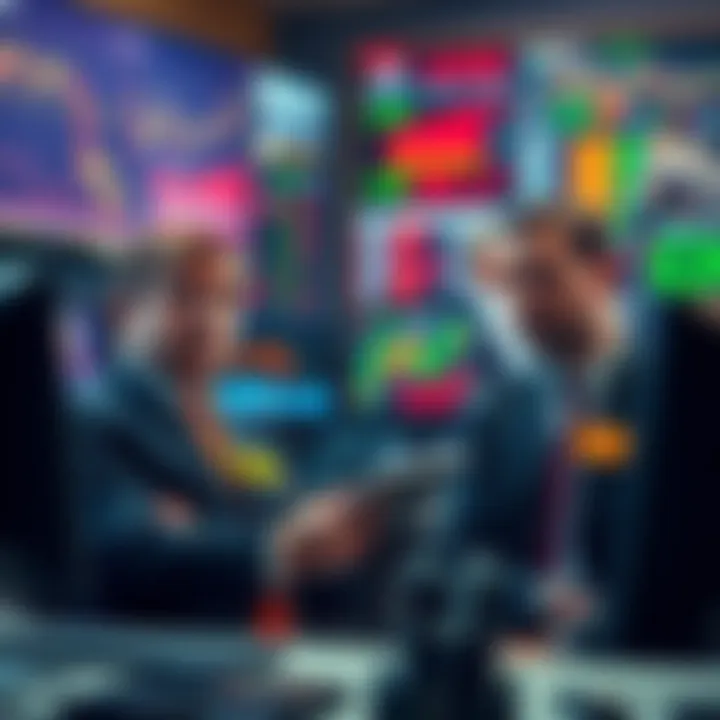 Traders in an office looking at stock charts and financial data on screens, showing expressions of confusion and concern.