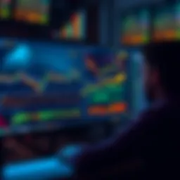A trader analyzing options on a Solana platform with charts and graphs on a computer screen