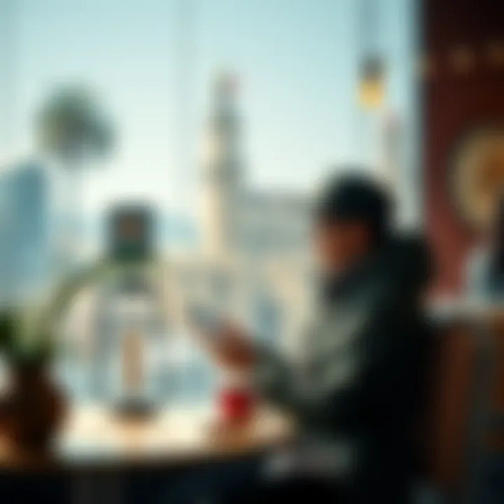 A traveler using the Backpack app to trade Solana while sitting in a café