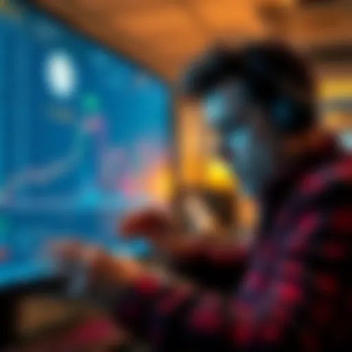 A graphic showing a frustrated trader looking at a screen with rising fees and trading losses, highlighting problems with a trading aggregator.