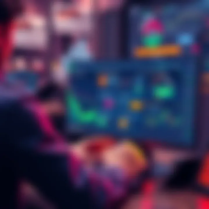 A person using a computer to explore trading options in the Yoroi wallet, showing various DEX and trading tools on the screen.
