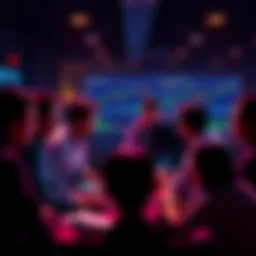 A group of people discussing TradingView PineScript effectiveness with charts and computers