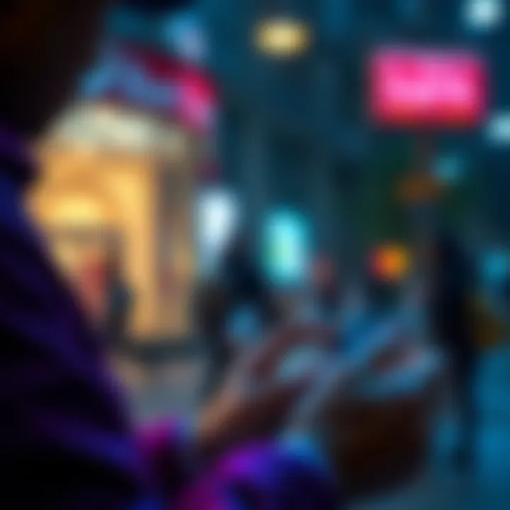 Individual looking at a smartphone while attempting to transfer money from a US bank to a Revolut account