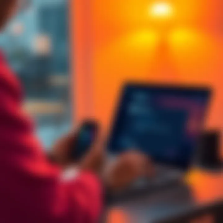 A person troubleshooting a Sensecap M1 device while looking at a laptop with the Helium App open and connection issues displayed.