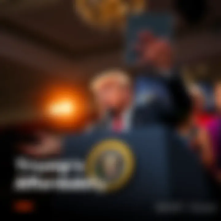 President Trump at a podium announcing plans to reduce prices for everyday Americans, with a crowd listening attentively.