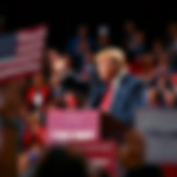 Donald Trump addressing supporters at a rally, highlighting his political journey and recent electoral success