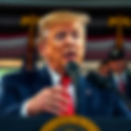 President Trump speaking about Bitcoin and its positive impact on the dollar during a press event