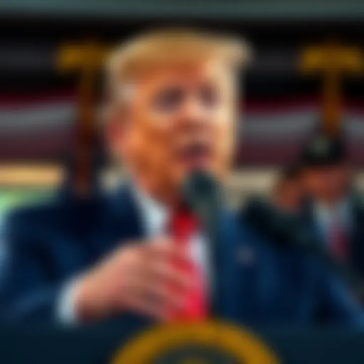 President Trump speaking about Bitcoin and its positive impact on the dollar during a press event