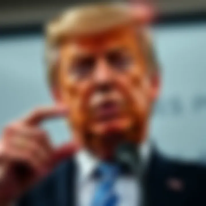 President Trump gesturing while speaking about the Federal Reserve and interest rates, with a serious expression on his face.