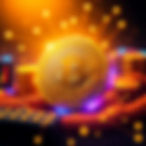A graphic showing a gold coin with Trump's logo, surrounded by digital symbols representing cryptocurrency, emphasizing a new $1.5 billion initiative.