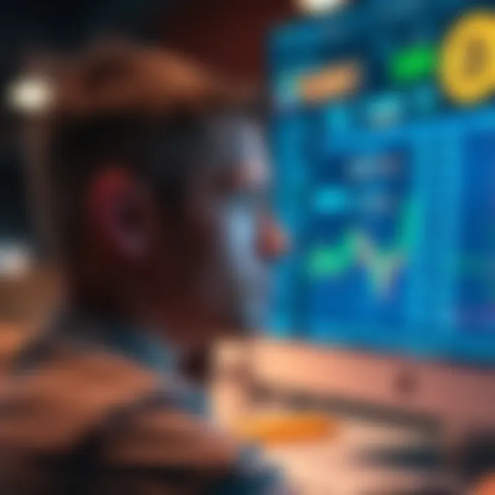 A person questioning the safety of their cryptocurrency assets while looking at a computer screen with exchange data