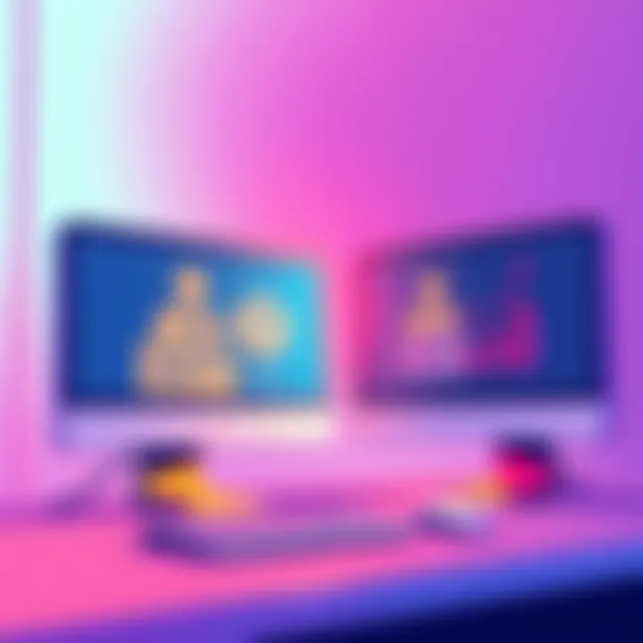 Illustration showing two computer screens with different accounts logged into a competition site, highlighting the concept of account fairness.